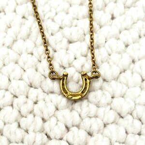 Gold Horseshoe Pendant Necklace